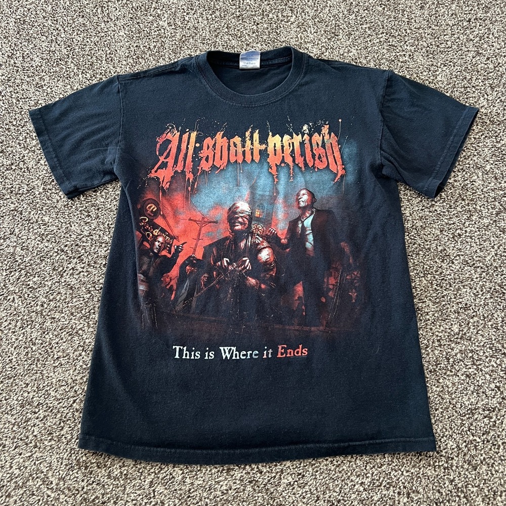 All Shall Perish Band Cotton Black Shirt Concert Small Rock Metal Death Heavy